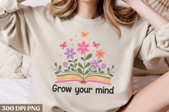 Grow your mind PNG, Vintage Flowers Sublimati Product Image 2