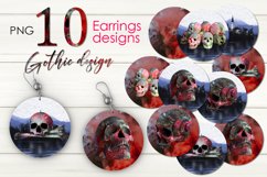 Gothic oil paint skull | Sublimation round earring bundle Product Image 1