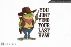 Cartoon Frog Cowboy With Gun Sublimation PNG Product Image 1