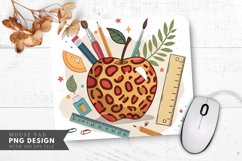 Creative Apple Illustration with Animal Prints Mouse Pad PNG Product Image 1