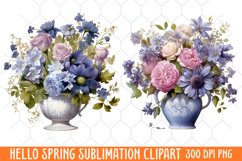 Hello Spring Sublimation Clipart, Hello Spring Clipart Product Image 1