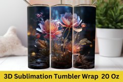 3d Tumbler Wrap, 3d Sublimation Tumbler Wrap, 3D Flowers Product Image 1