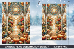 Flowers Garden Flag Sublimation| Autumn Garden Flag PNG Product Image 1