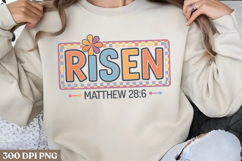 Risen Matthew 28_6 PNG, Easter Sublimation PNG Product Image 1