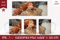 Winter Forest Mug Design, Christmas Girl Mug Template Product Image 1