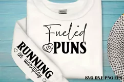 Fueled by puns SVG, Running on wordplay SVG PNG Product Image 1
