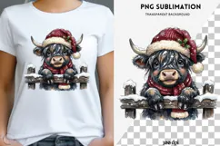 Christmas peeking character png design for T-shirts Product Image 1