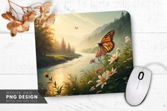 Butterfly Bliss in Nature's Embrace Mouse Pad PNG Design Product Image 1