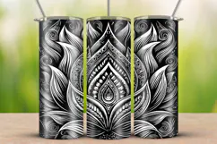 20oz Skinny Tumbler laser svg, Buddha Lotus pattern wrap Product Image 1