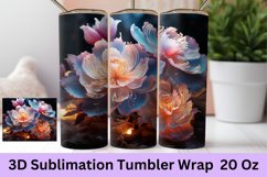3D Sublimation Tumbler | 20oz Skinny Tumbler | 3D Flowers Product Image 1