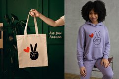 Peace sign silhouette and outline | Svg, Dxf and Png files Product Image 3