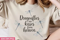 Dragonflies are kisses PNG, Retro Dragonfly Sublimation P Product Image 1