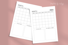 Minimal Monthly Planner Template Canva | Editable Monthly Product Image 1