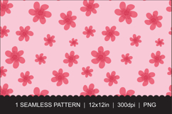 Seamless Pink Floral Pattern with Hand-Drawn Flowers. PNG Product Image 1