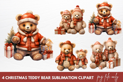 Christmas Clipart Christmas Teddy Bear Clipart Sublimation Product Image 1