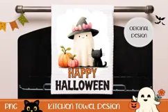 Happy Halloween Towel, Watercolor Halloween Sublimation Product Image 1