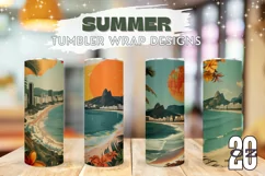 Summer Tumbler Sublimation, Tropical Beach Tumbler Wrap Product Image 1