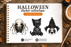 Cute Halloween Sticker Dark Academia Creepy school Product Image 1