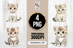 Cute Beige Kitten Clipart Sublimation PNG Product Image 1
