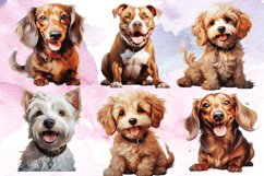 Cute Dog Watercolor Clipart Bundle, Cute Dog Watercolor PNG Product Image 3