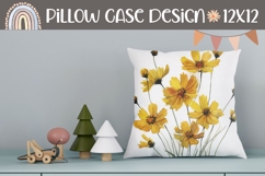 Watercolor Flowers Pillow Case, Summer Pillow Design Product Image 1