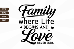 Family where life begins and love never ends Family Quotes S Product Image 1