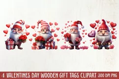 Cute Valentine Gnome Clipart, Gnome Clipart, Cute Gnome Product Image 1