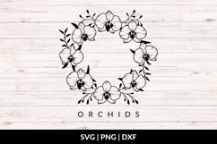 Orchid Wreath SVG Product Image 1