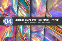 Neutral Block Pattern Digital Paper Product Image 1