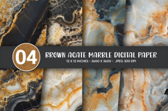 Brown Agate Marble Digital Paper Product Image 1
