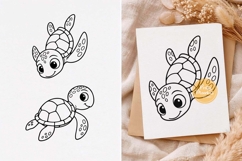 Cute Sea Turtle svg, Baby Turtle Clipart, Sea Turtle png Product Image 1