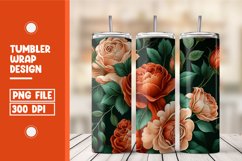 Rose flowers tumbler wrap design Product Image 1