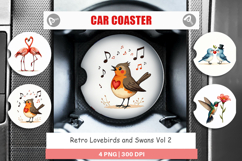 Valentine Lovebirds Car Coaster Product Image 1