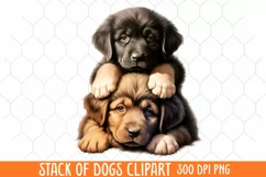 Stack Of Dogs Sublimation Clipart, Cute Puppy Clipart Product Image 2