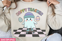 Hoppy teacher PNG, Retro Teacher Easter Sublimation P Product Image 1