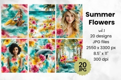 Tropical Watercolor Digital Papers for Junk Journal Product Image 1