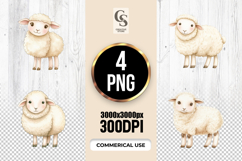 Cute Farm Sheep Lamb Clipart Sublimation PNG Product Image 1
