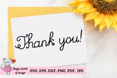 Thank you calligraphy hand lettering SVG for cricut Product Image 2