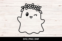 Ghost with Flowers SVG, Halloween Ghost SVG Product Image 1