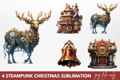 Steampunk Christmas Sublimation PNG Product Image 1