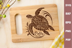 Sea Turtle Design, Underwater World, Cutting board Laser SVG Product Image 1