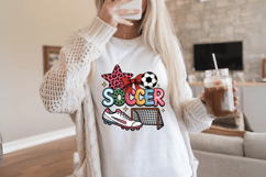 Soccer ball, net, boot, Bow &amp; Star PNG Sublimation | Soccer Product Image 2