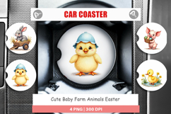 Baby Farm Animals Easter Car Coaster Product Image 1