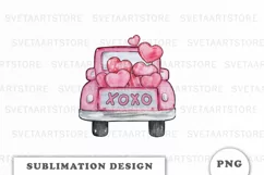 Valentine truck XOXO PNG Product Image 1