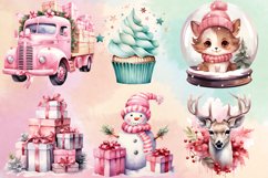 Pink Christmas Clipart, Bundle, Christmas PNG Product Image 2