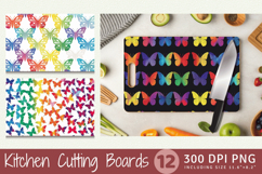Rainbow Butterfly Cutting Boards sublimation Design Product Image 1