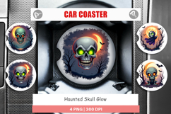 Car Coaster Halloween Skull Glow Product Image 1