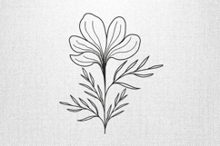 Minimalist Botanical Line Flower Embroidery Design Product Image 1
