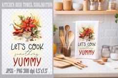 Lets Cook Something Yummy | Kitchen Towel Sublimation PNG Product Image 1