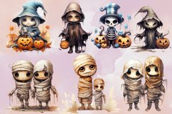 Cute Halloween Clipart Bundle, Watercolor Halloween Clipart Product Image 2